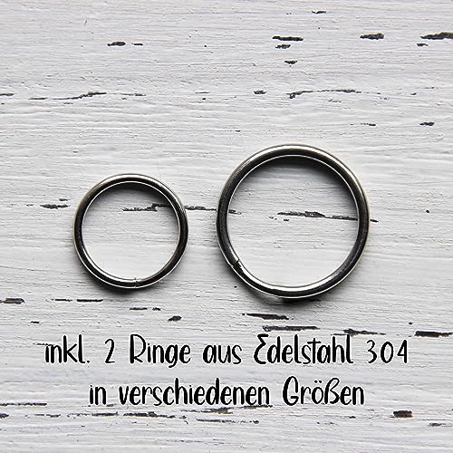 Hundemarke mit Gravur | Personalisiert Hundeanhänger mit Name | Tiermarke für Hunde und Katzen | Tier Namensschilder für Halsband | Katzemarke ID tag inkl. 2 Kostenlose Ringe