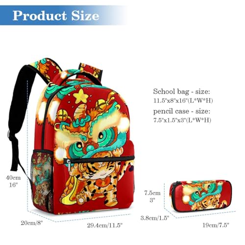 Sac à dos motif géométrique avec trousse, le cadeau de rentrée idéal - 2