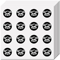 CREATCABIN 128Pcs Skull Water Bottle Stickers Halloween Decal Sticker Plastic 0.98\" Waterproof Self Adhesive Cartoon Green Plants Small Round Scrapbooking Planner Decals for Skateboard DIY Craft