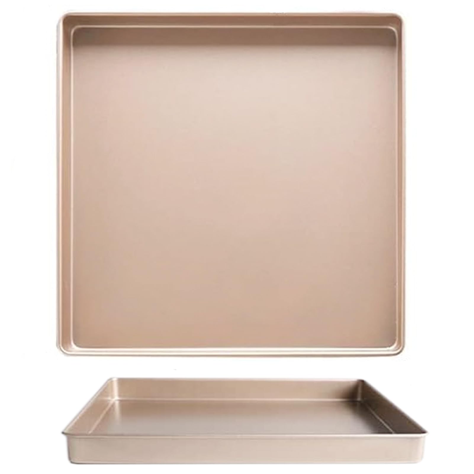 DeJivsin Plaque à Pâtisserie 28cm Antiadhésive Dorée - Cuisson Parfaite Et Facile