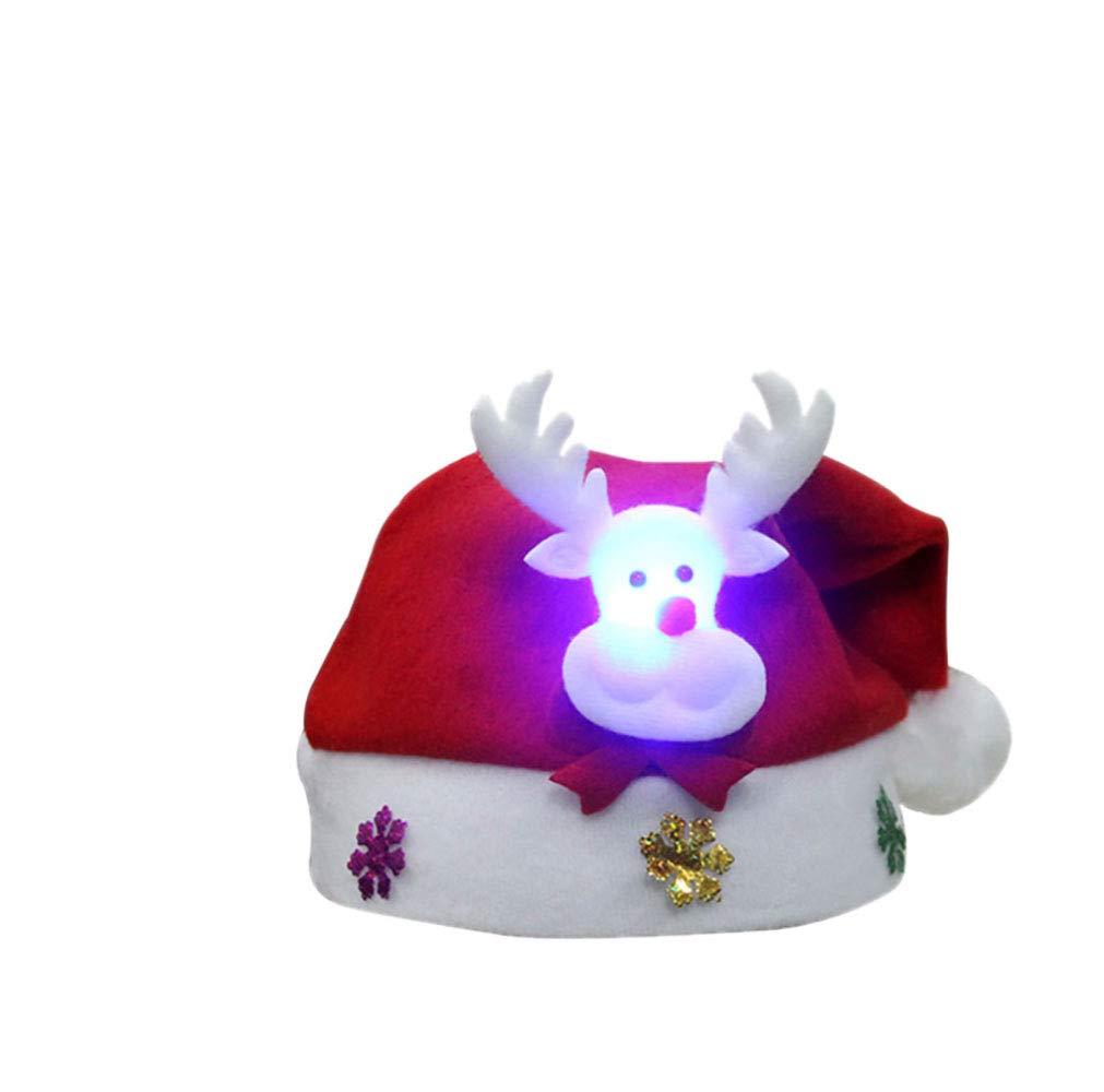 Marolaya LED Christmas Hat Santa Claus Reindeer Snowman Xmas Cap Gifts