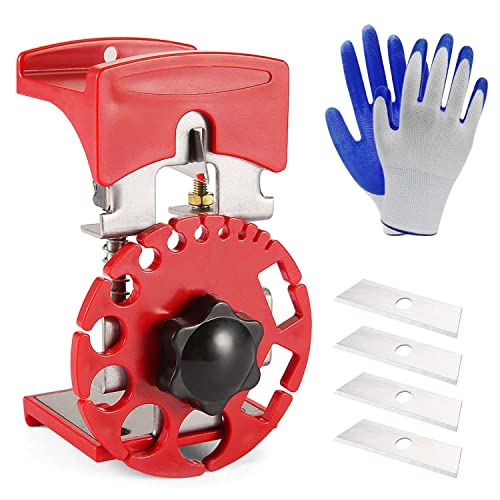 Machine a Denudeuse de Cable Electrique, Portable Wire Stripper à la Main, Denudeur fil Electrique avec 2 Gants et 4 Pièces de Rechange, Outil à Dénuder pour Câble de 0,9 à 16 mm (Rouge)