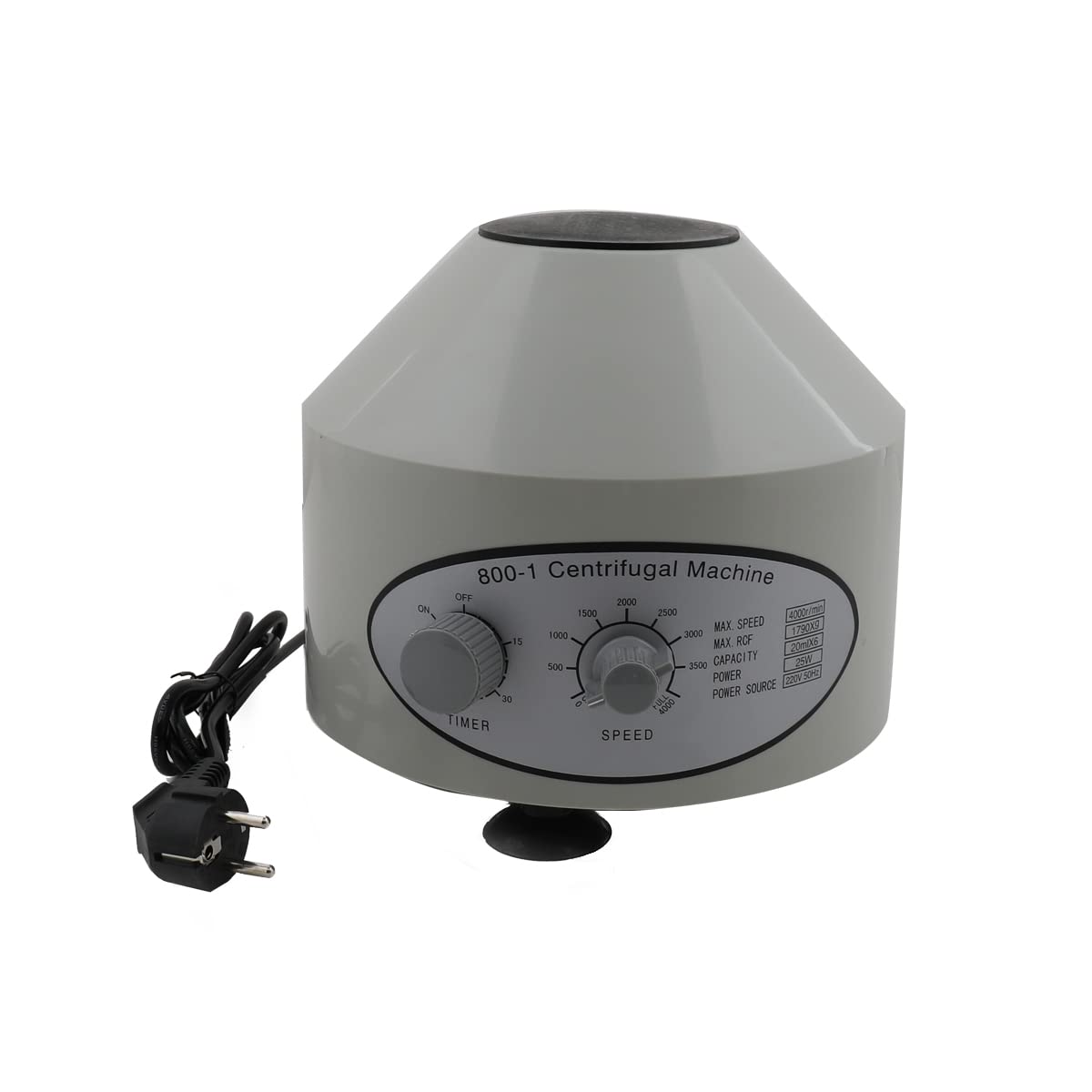 Centrifuga da laboratorio 4000 giri/min, Piccola Centrifuga Elettrica da Tavolo con Timer 0-30 Min, 6 Posti da 20 ml, Compatta e Silenziosa per Laboratori, Uffici, Scuole