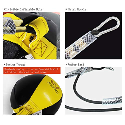 Weisheng Boxing Double End Speed Ball Leather Boxing Training Double-end Bags (Yellow)