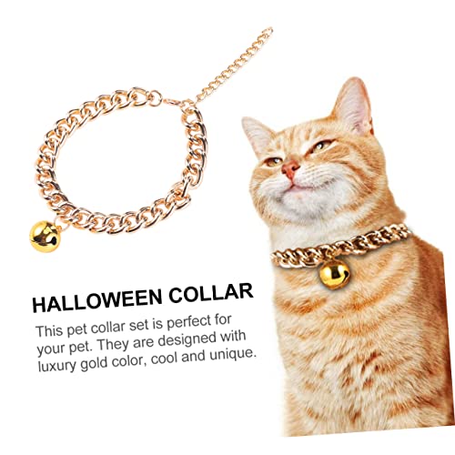 Collar de oro para perros pequeños y gatos collar cómodo de moda talla XS 4