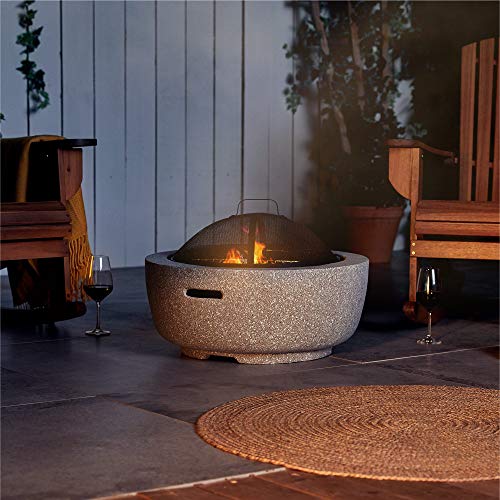 Vonhaus Round Mgo Fire Pitcircular Fire Bowl With Bbq Grill For