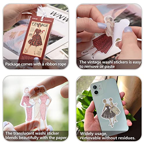 Joychoic 80Pcs Vintage People Stickers For Journaling Scrapbooking, Retro Fashion Girls Women Washi Stickers For Scrapbook Supplys, Bullet Junk Journal Kit Album Planners Diary Diy Crafts Embellishment #TOP5