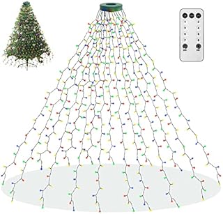 aneeway Fairy Lights Mains Powered Christmas Tree Light 6.6FT x 16Line, 400 LEDs String Lights with Remote Control, UKCA Certified Christmas Decorations Lights for 6ft - 8ft Xmas Tree - Multicolor
