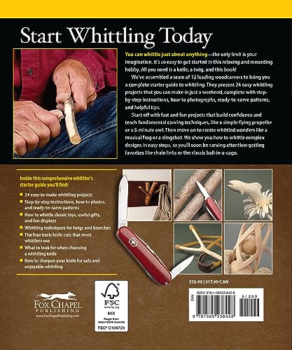Complete Starter Guide to Whittling: 24 Easy Projects You Can Make in a Weekend (Fox Chapel Publishing) Beginner-Friendly Step-by-Step Instructions, Tips, and Ready-to-Carve Patterns for Toys & Gifts - Image 2