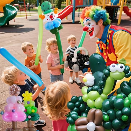 Image of Forest Green Long Balloons Premium 260 Twisting Balloons Animals Magic for Birthday Kids Wedding Party Supply 100pcs