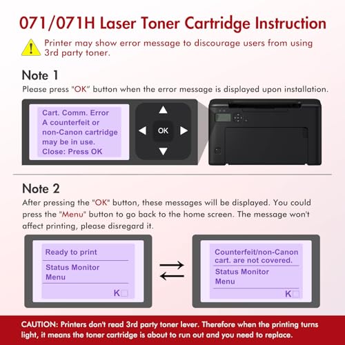 Image of 071 Black Toner Cartridge for Canon Cartridge 071 071H MF270 MF273dw 2 Pack | Compatible for Canon ImageClass MF273dw MF272dw LBP122dw LBP121dn MF275dw MF274dn MF271dn MF270 LBP120 Printer