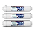 T33 Inline Coconut Grade Activated Carbon Pre/Post Membrane Filter for Taste and Odor Reduction WELL-MATCHED with AICRO, K2533JJ, FT15, IC-100A (Set of 3)
