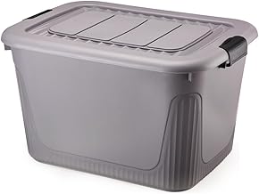 Caixa organizadora Container com Rodas 80 Litros Cinza