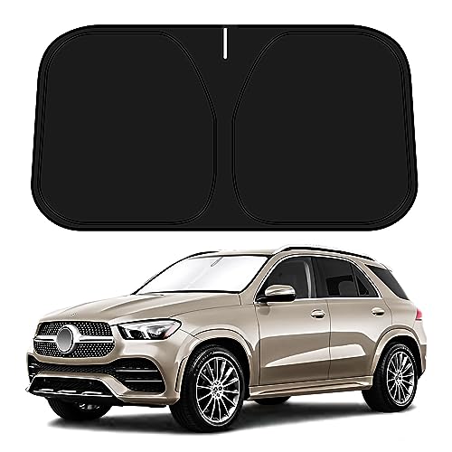D-Lumina Windshield Sun Shade for 2020 2021 2022 2023 2024 2025 Mercedes GLE 350 450 Accessories, Front Window Sunshade Sun Visor Protector Block UV Rays Heat, Foldable 2 Layers 210T Material