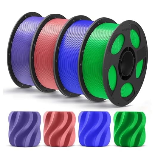 ANYCUBIC PLA+ 3D Printer Filament Bundle, PLA Plus 1.75mm Dimensional Accuracy +/- 0.02mm, Fit Most FDM 3D Printers, 4 Pack 1KG Reusable Spool, Pink, Purple, Blue, Green