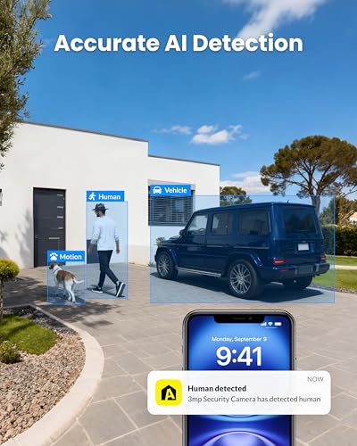 Image of Solar Security Camera Outdoor Wireless, 5MP(3K) Color Night Vision, Battery Powered PIR Motion Detection,2.4GHz WiFi Cameras for Home Surveillance, Light and Sound Alarm, 2-Way Audio, Waterproof