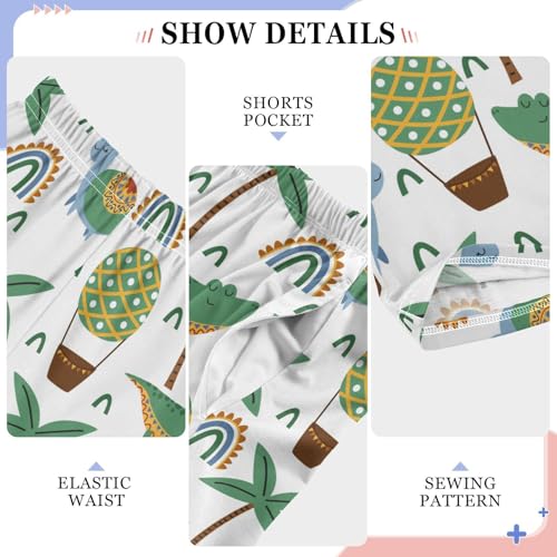 Crocodile and Turtle Boys Long Pants Soft Trousers Elastic Waist Kids Lounge Bottoms with Pockets S-XL4