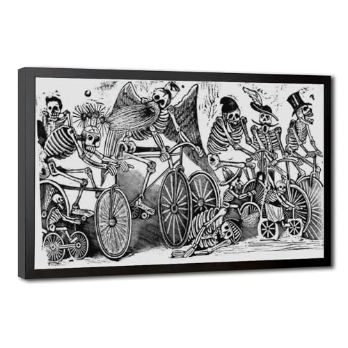 Squelettes à vélo impression sur toile Posada pour créer un salon au style bohème unique