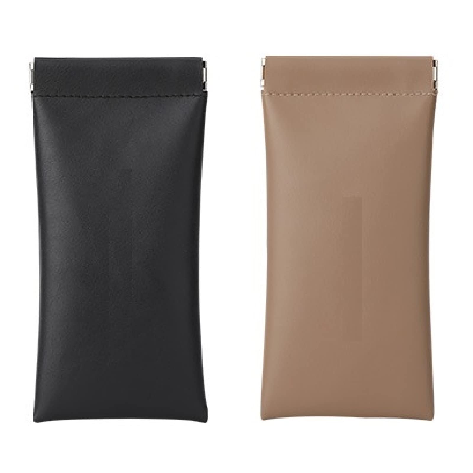 SVNXI 2Pcs Portable Leather Sunglass Pouch,Soft Eyeglass Case,Eyewear Sleeve for Reading Glasses,Small Sunglasses