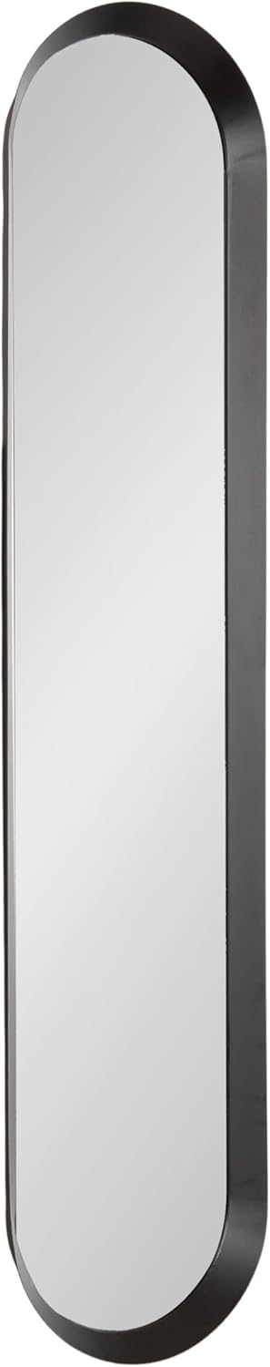 Kate and Laurel Niya Modern Slim Panel Wall Mirror, 10 x 40, Black, Minimal Tall Mirror Wall Decor for Use as Skinny Entryway Mirror or Decorative Bedroom Mirror