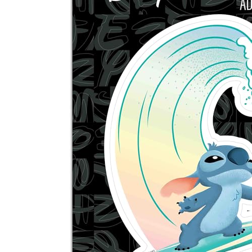 Image of Disney Lilo and Stitch Wave Adhesive Vinyl Decal - Fun Stitch Sticker for Car - Perfect for Disney Fans