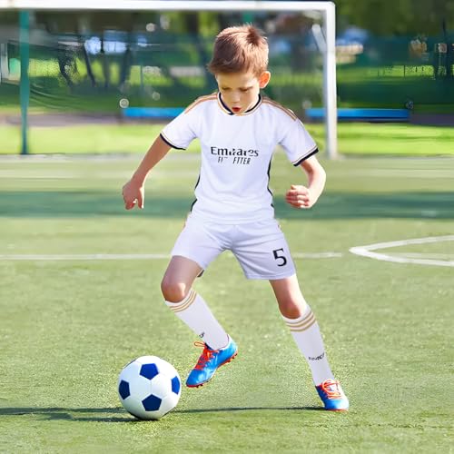 Football Kit Kids 2023/24 Home Away Soccer Jerseys Kits, No.5 Football Training Set with T-shirts Shorts and Socks, Boys Girls Soccer Tracksuit Football Fan Gifts for Children - Image 5