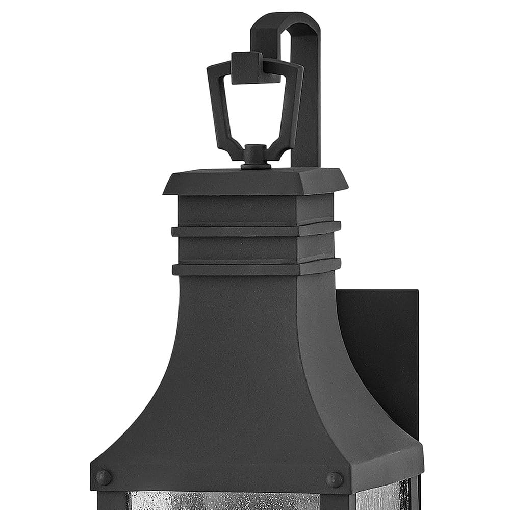 Hinkley Beacon Hill Medium Wall Mount Lantern - Estate Series, 1-Light, Aluminum, Clear Seedy Glass - Museum Black Finish
