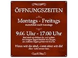  Interluxe 20x20cm Shabby METALLSCHILD Blechschild Dekoschild ÖFFNUNGSZEITEN Laden Geschäft