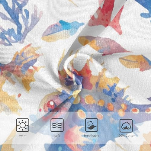 KLL Puffer Hawaiian Fish and Seaweed Little Boys Comfort Briefs Underwear Breathable Children Undies3