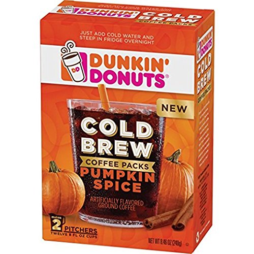 Dunkin Donuts Cold Brew Coffee Packs Pumpkin Spice 1 Box Amazon Com Grocery Gourmet Food