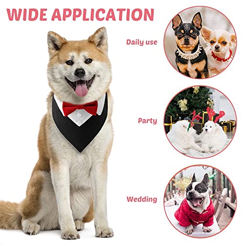Hunde-Smoking-Fliege, formelles Hund Smoking Bandana Halsband, verstellbares Hunde Smokinghalstuch mit Fliege für Hunde und Katzen