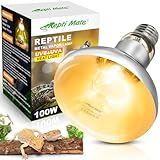 REPTI MATE 100W Reptile Heat Lamp Bulbs, Full Spectrum UVA/UVB Reptile Light Bulb and Basking Spot Light, UVB Light for Reptiles and Bearded Dragon, Turtle, Lizard, Snake, Amphibians