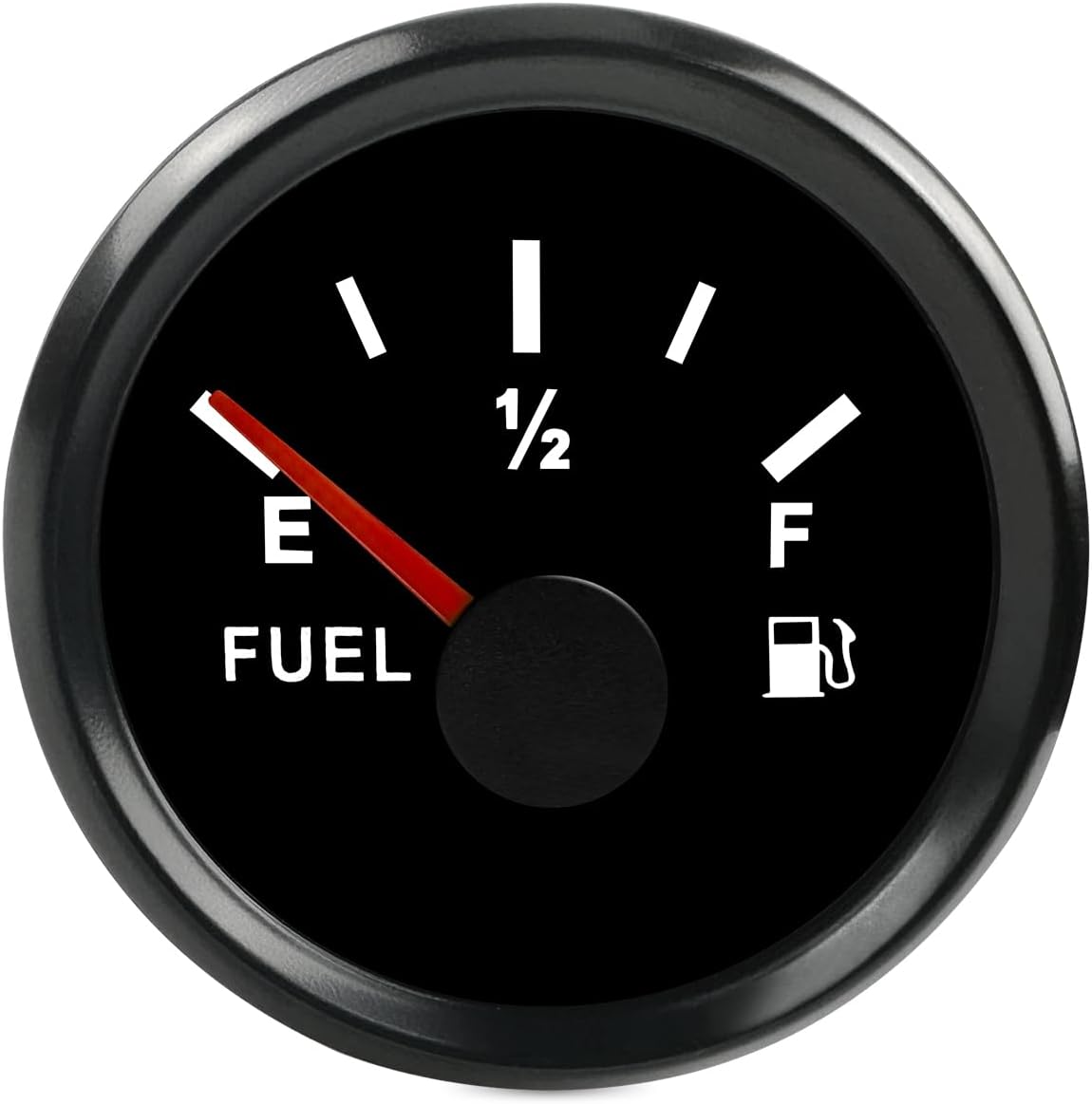 ANODZU 0-90 ohm Fuel Gauge 52mm Dial LED Backlight Waterproof Universal for Car Boat Marine Motorcycle Tractor Generator Yacht, Black Fuel Level Gauge Fuel Tank Meter Gauge