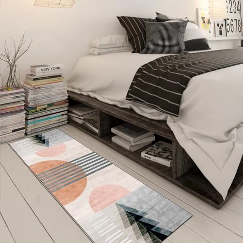 Alfombra de pasillo de 100 x 220 cm gris para pasillos y dormitorios modernos 3