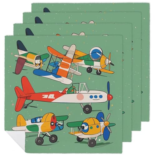 Servilletas de Tela con Aviones Dibujos Animados Paquete 4 miniatura 1