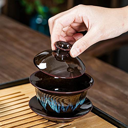 FCYIXIA Juego de té de Viaje Cerámica Esmalte de cerámica Tetera Taza de té Gaiwan Porcelana Teteras Ketteras Juegos de… - Imagen 5