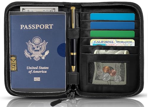 Passport Holder for Travel Essentials, RFID Blocking Protector Passport Wallets,