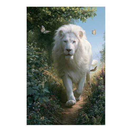 Toile animaux white lions forestss multicolore pour salon 40x60cm