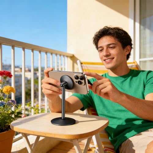 Support de téléphone magnétique avec inclinaison et rotation stable
