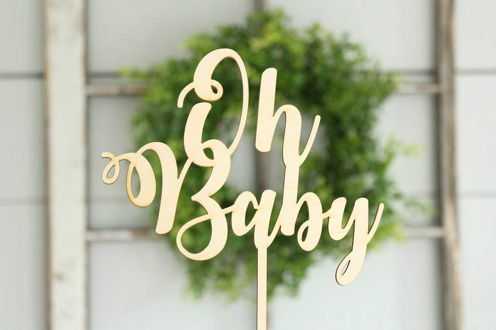 Buy Oh Baby Cake Topper Baby Shower Oh Baby Cake Topper Rustic Wood