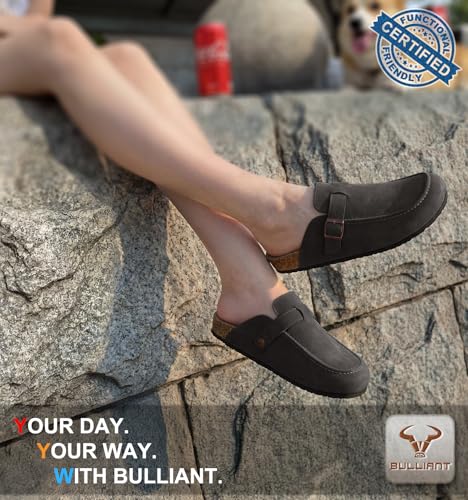 Image of BULLIANT Women Mule Clogs-Cushioned Cork Footbed-Arch Support-Fleece Lined