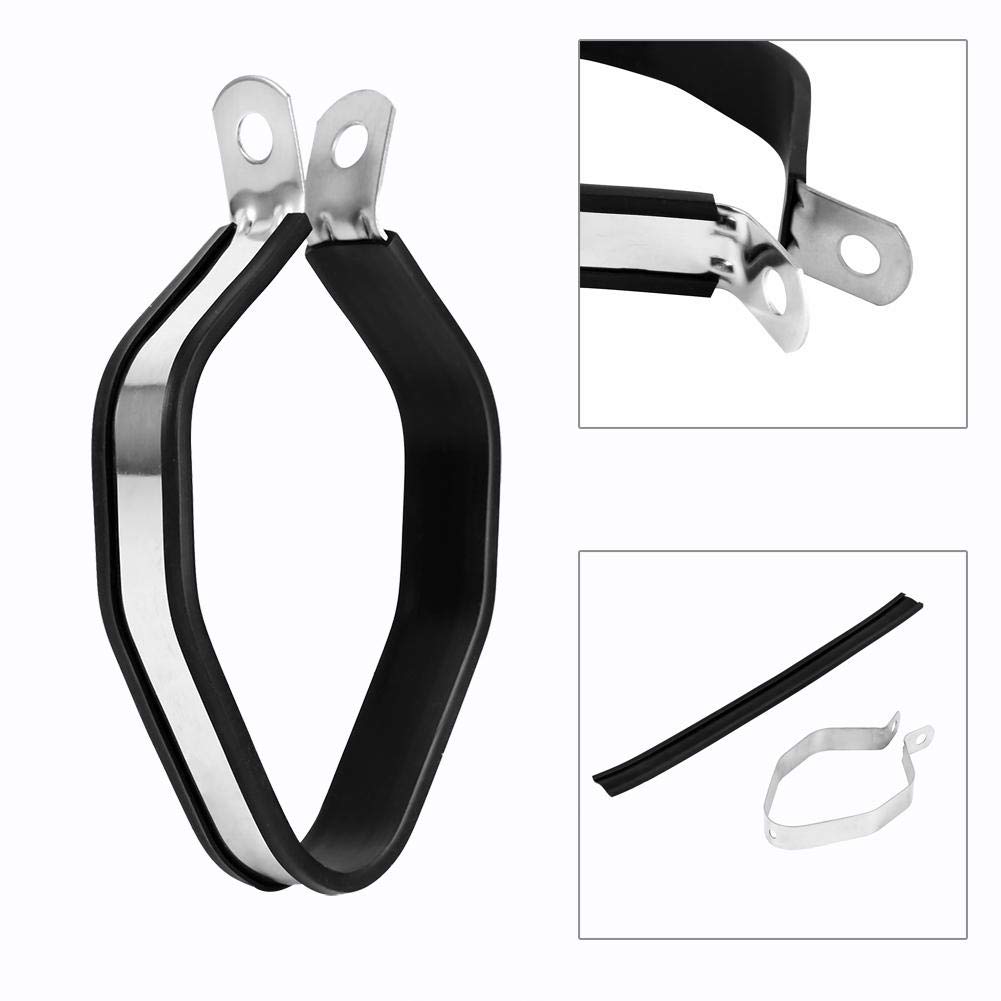 Support Universel De Silencieux Moto - Acier Inoxydable, Facile à Installer, Noir Et Argent - 13
