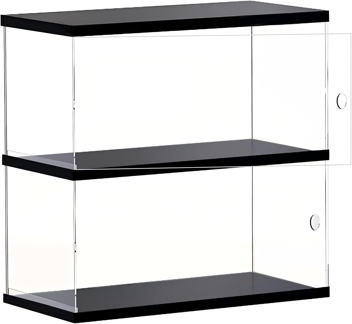 Clear Acrylic Display Case, 2 Layer Black Finish Stackable Display Box ...