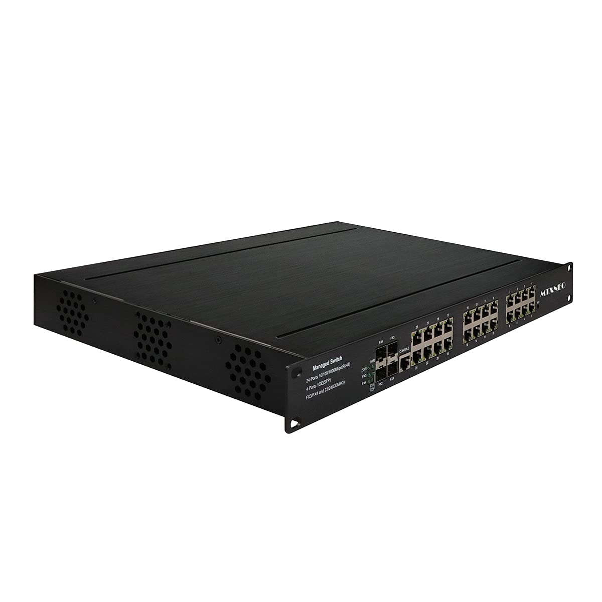 24 Port Gigabit Managed Ethernet PoE Industrial Switch mit 4 Gigabit SFP Slots (300W, 1U Rack)