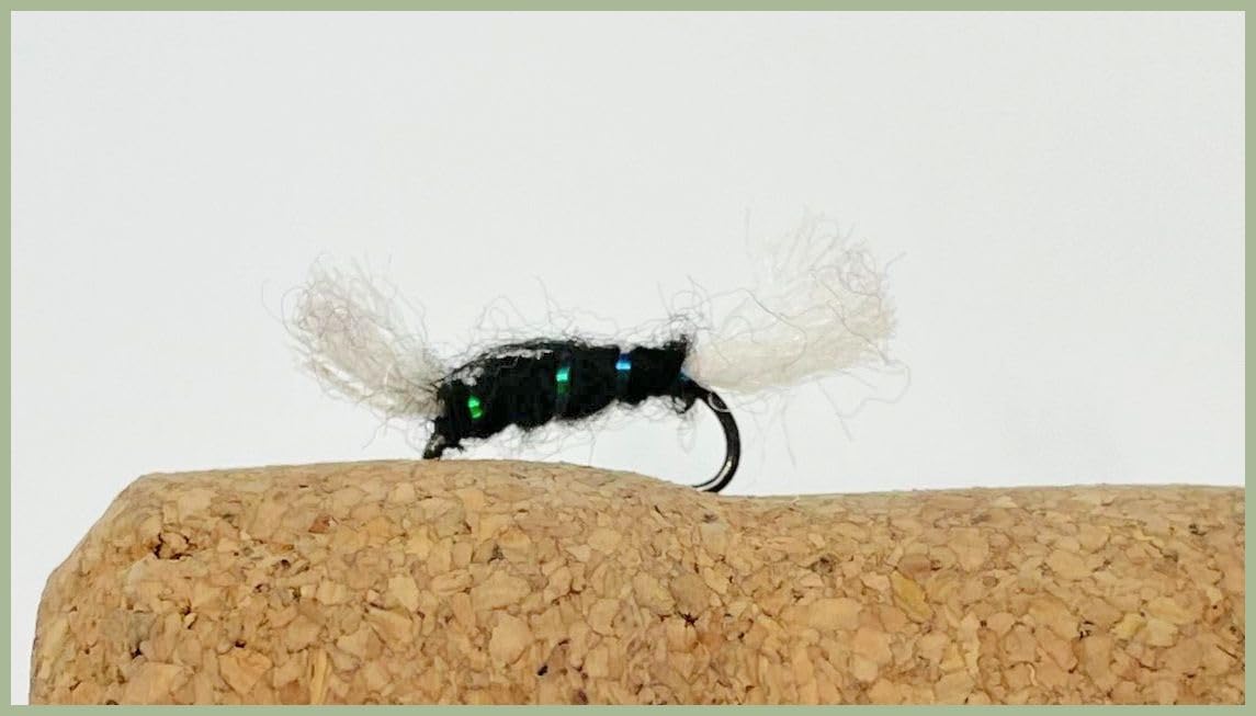 Barbless Black Shipman Buzzers, Trout Flies choice of size and quantity, Best Buzzer flies, Top selling buzzer fishing flies (6, 12)