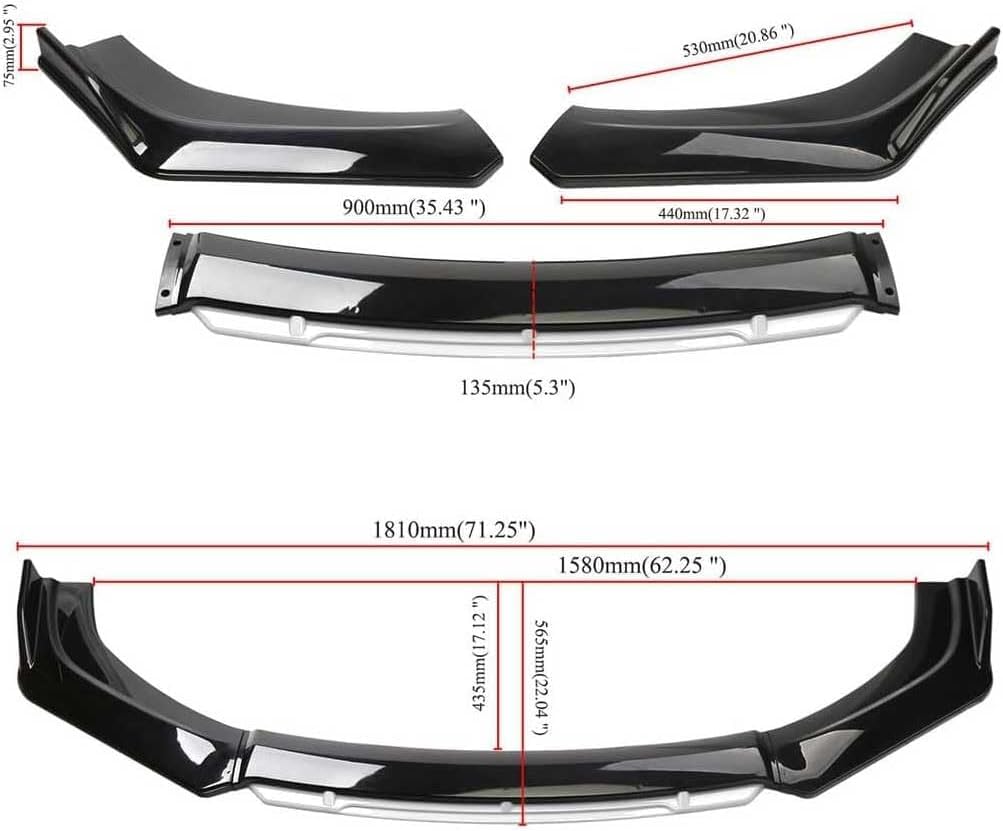 Spoiler Anteriori per Jeep Renegade 2015 2020 2021 2022 2023 2024 2025 Splitter Labbro paraurti Anteriore Diffusore Spoiler paraurti Anteriore Accessori diffusore durevoli Fibra di Carbonio Normale C
