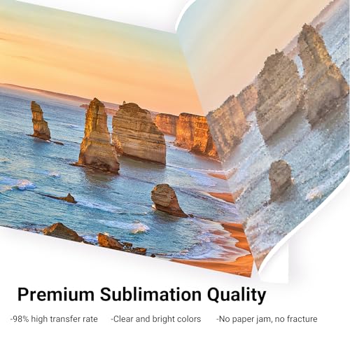 akaca Papel de sublimação 21 x 35 cm, 125 g/m², 120 folhas para qualquer impressora a jato de tinta
