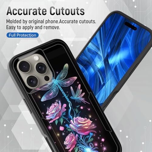 JHYYTUJTYP for iPhone 16 Pro Max Case,[Military Grade Drop Tested] Heavy-Duty Tough Rugged Shockproof Protective Case for iPhone 16 Pro Max 6.9 inch 2024,Rose Dragonfly - image 5