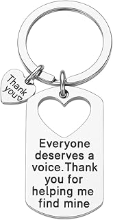 Speech Therapist Keychain, Everyone Deserves a Voice, Thank You For Helping Me Find Mine - Speech Language Pathologist Jewelry Thank You Appreciation Gift