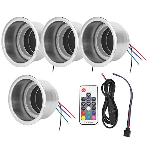 Portavasos 4PCS Acero Inoxidable RGB con Control Remoto